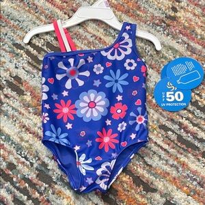 Floral Blue Kids Swimwear